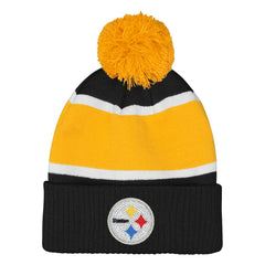 Outerstuff Girls Let's Play Cuffed Knit Hat with Pom - Pittsburgh Steelers