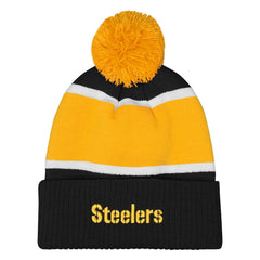 Outerstuff Girls Let's Play Cuffed Knit Hat with Pom - Pittsburgh Steelers
