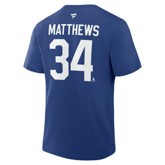 NHL Blue Auston Matthews Toronto Maple Leafs Fanatics Authentic Stack Name & Number T-Shirt