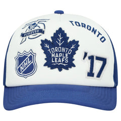 NHL White/Blue Toronto Maple Leafs Mitchell & Ness Gridlock Trucker Adjustable Hat