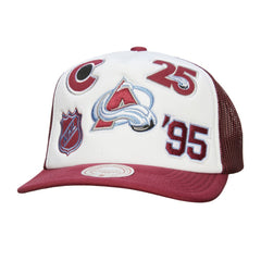 NHL White/Burgundy Colorado Avalanche Mitchell & Ness Gridlock Trucker Adjustable Hat