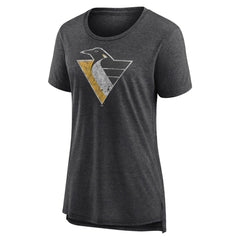 NHL Gray Pittsburgh Penguins Women's Slow Whistle Tri-Blend T-Shirt
