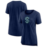 NHL Deep Sea Blue Seattle Kraken Women's Slow Whistle Tri-Blend T-Shirt