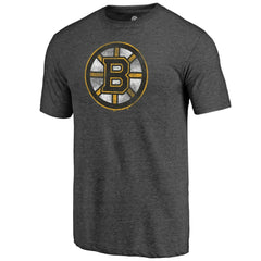 NHL Charcoal Boston Bruins Distressed Tri-Blend T-Shirt