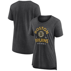 NHL Gray Boston Bruins Women's Vintage Arch Tri-Blend T-Shirt