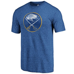 NHL Royal Buffalo Sabres Distressed Logo Tri-Blend T-Shirt