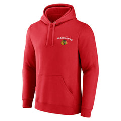 NHL Red Chicago Blackhawks Team Lockup Pullover Hoodie