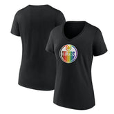NHL Black Edmonton Oilers Women's Team Pride V-Neck T-Shirt