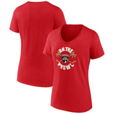 NHL Red Florida Panthers Women's Active Edge V-Neck T-Shirt
