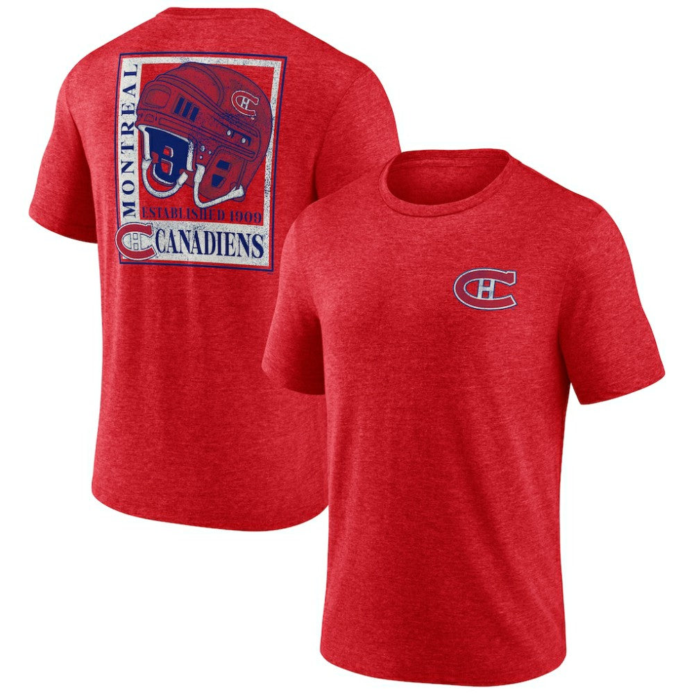 NHL Red Montreal Canadiens Earnest Will Tri-Blend T-Shirt