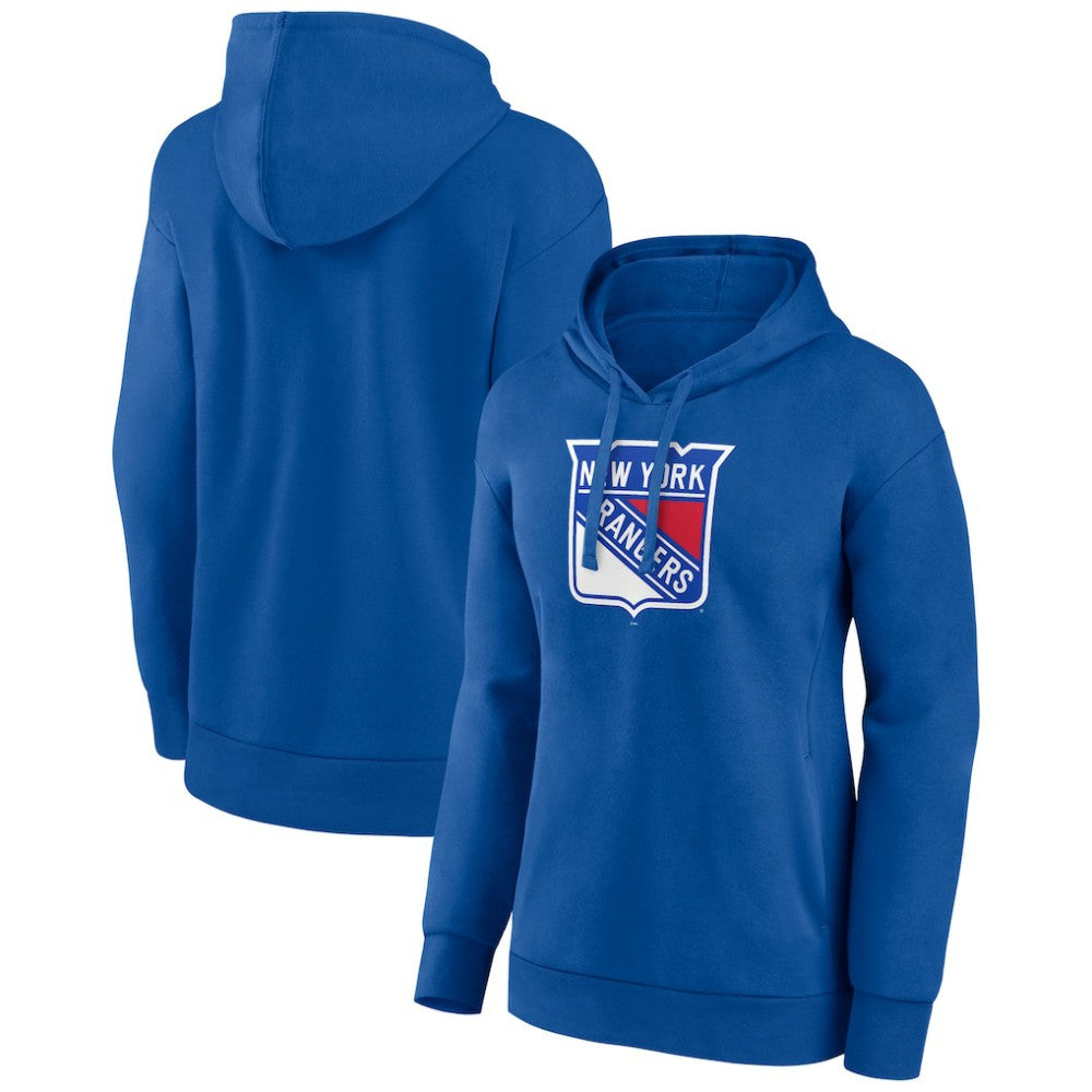 NHL Blue New York Rangers Women's Primary Logo Pullover Hoodie