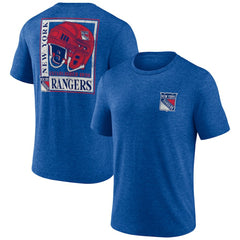 NHL Blue New York Rangers Earnest Will Tri-Blend T-Shirt