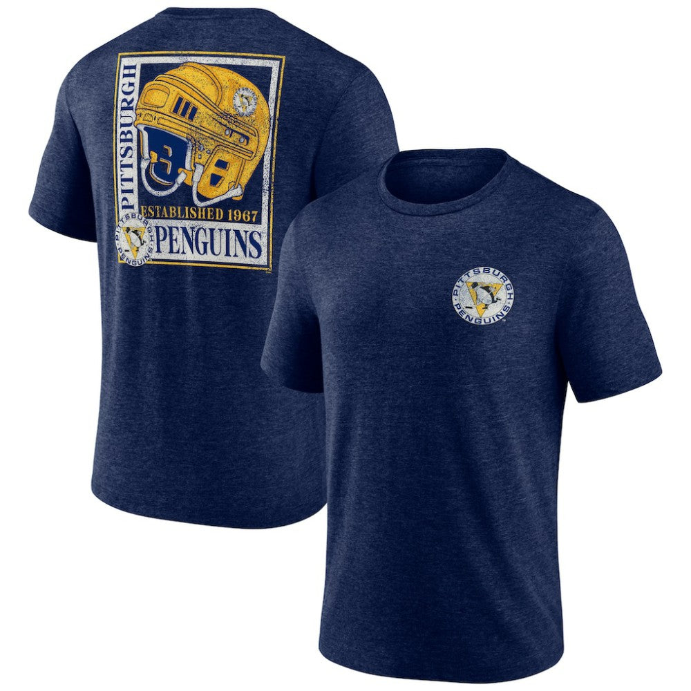 NHL Navy Pittsburgh Penguins Earnest Will Tri-Blend T-Shirt