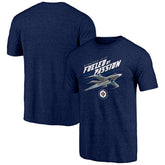 NHL Navy Winnipeg Jets Shoot to Score Tri-Blend T-Shirt