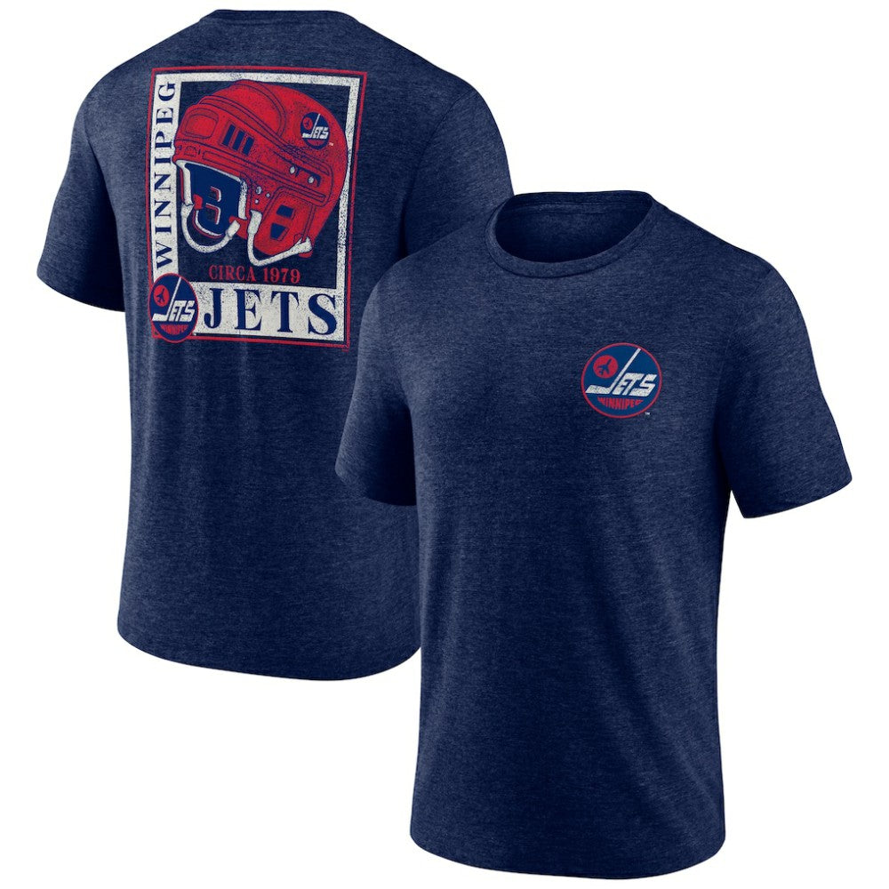 NHL Navy Winnipeg Jets Earnest Will Tri-Blend T-Shirt