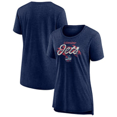 NHL Navy Winnipeg Jets Women's Hit the Ice Tri-Blend T-Shirt