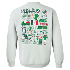 Mexico National Team Vive La Fete Women's Impressions Artwork Pullover Sweatshirt - White
