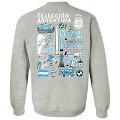 Argentina National Team Vive La Fete Women's Impressions Artwork Pullover Sweatshirt - Gray