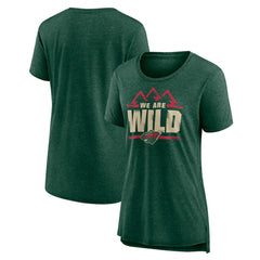 NHL Green Minnesota Wild Women's Shout Out Tri-Blend T-Shirt
