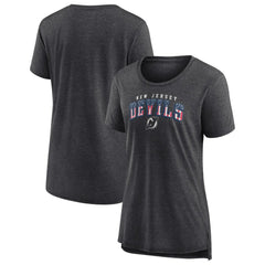 NHL Gray New Jersey Devils Women's Proud Tri-Blend T-Shirt