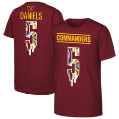 Jayden Daniels Outerstuff Youth Mainliner Drip Player Name & Number T-Shirt - Washington Commanders