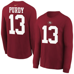 Brock Purdy Youth Player Name & Number Long Sleeve T-Shirt - San Francisco 49ers