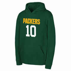 Jordan Love Outerstuff Mainliner Player Name & Number Hoodie - Green Bay Packers