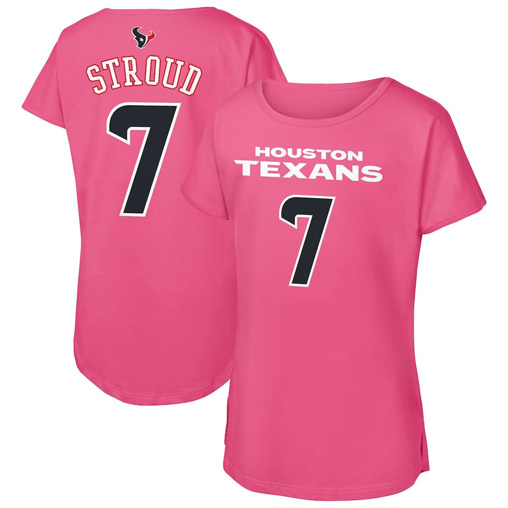 C.J. Stroud Outerstuff Girls Youth Player Name & Number T-Shirt - Houston Texans