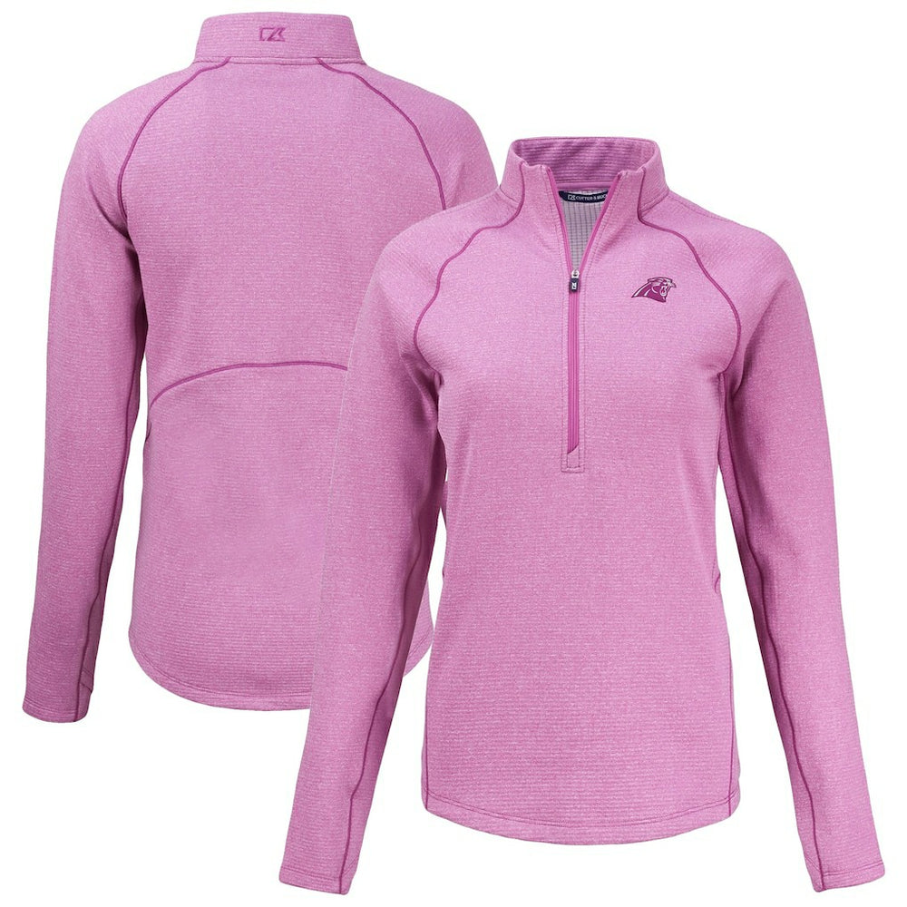 Cutter & Buck Women's Peshastin Eco Fleece Recycled Half-Zip Top - Carolina Panthers