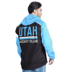 NHL Light Blue/Black Utah Hockey Club G-III Sports by Carl Banks Lateral Half-Zip Hoodie Jacket