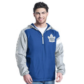 NHL Blue/Gray Toronto Maple Leafs G-III Sports by Carl Banks Lateral Half-Zip Hoodie Jacket