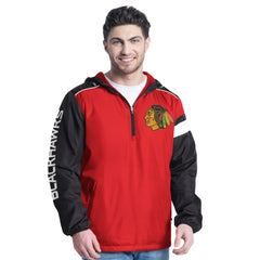 NHL Red/Black Chicago Blackhawks G-III Sports by Carl Banks Lateral Half-Zip Hoodie Jacket