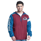 NHL Burgundy/Navy Colorado Avalanche G-III Sports by Carl Banks Lateral Half-Zip Hoodie Jacket
