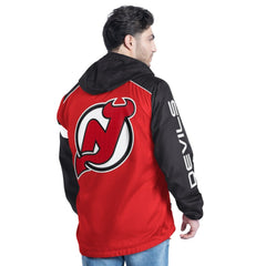 NHL Red/Black New Jersey Devils G-III Sports by Carl Banks Lateral Half-Zip Hoodie Jacket