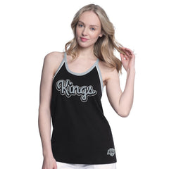 NHL Black Los Angeles Kings G-III 4Her by Carl Banks Women's Curveball Racerback Scoop Neck Slub Tank Top