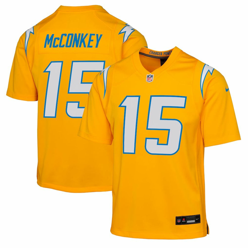 Ladd McConkey Youth Alternate Charger Power Game Player Jersey - Los Angeles Chargers