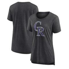 MLB Colorado Rockies Women's Weathered Official Logo Tri-Blend T-Shirt