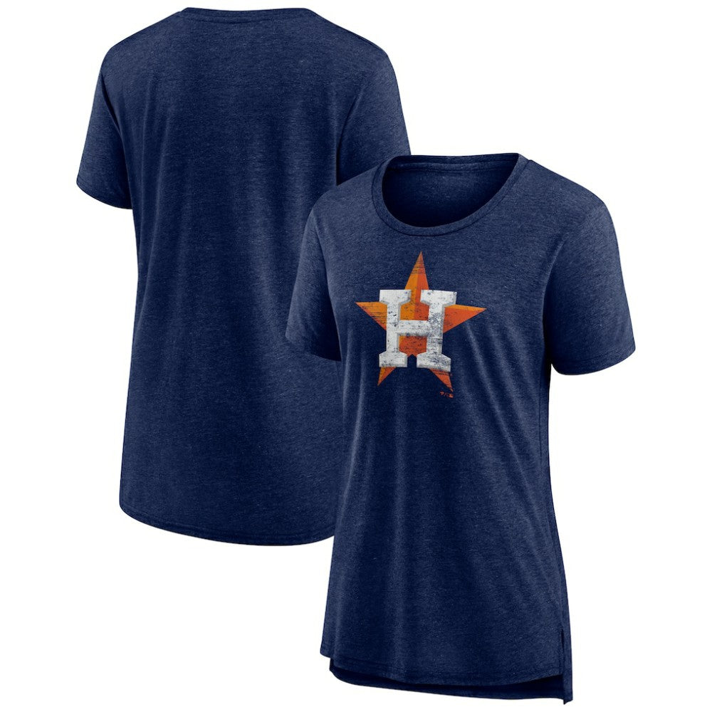MLB Houston Astros Women's Weathered Official Logo Tri-Blend T-Shirt