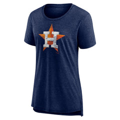 MLB Houston Astros Women's Weathered Official Logo Tri-Blend T-Shirt