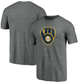 MLB Milwaukee Brewers Weathered Official Logo Tri-Blend T-Shirt