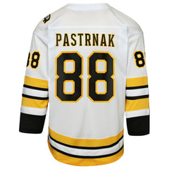 NHL White David Pastrnak Boston Bruins Youth Home Replica Player Jersey