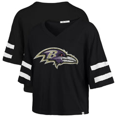 '47 Women's Premier Scout Cropped V-Neck T-Shirt - Baltimore Ravens