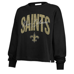'47 Women's Muse Sydney Long Sleeve Cropped T-Shirt - New Orleans Saints