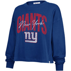 '47 Women's Muse Sydney Long Sleeve Cropped T-Shirt - New York Giants