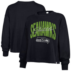 '47 Women's Muse Sydney Long Sleeve Cropped T-Shirt - Seattle Seahawks