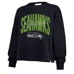 '47 Women's Muse Sydney Long Sleeve Cropped T-Shirt - Seattle Seahawks