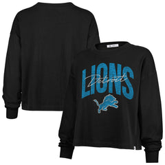 '47 Women's Muse Sydney Long Sleeve Cropped T-Shirt - Detroit Lions