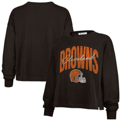 '47 Women's Muse Sydney Long Sleeve Cropped T-Shirt - Cleveland Browns