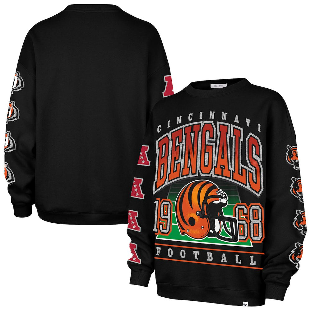 '47 Women's Go Big Oversized Pullover Sweatshirt - Cincinnati Bengals
