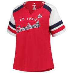 MLB St. Louis Cardinals Profile Women's Plus Sized Arched Notch Neck T-Shirt
